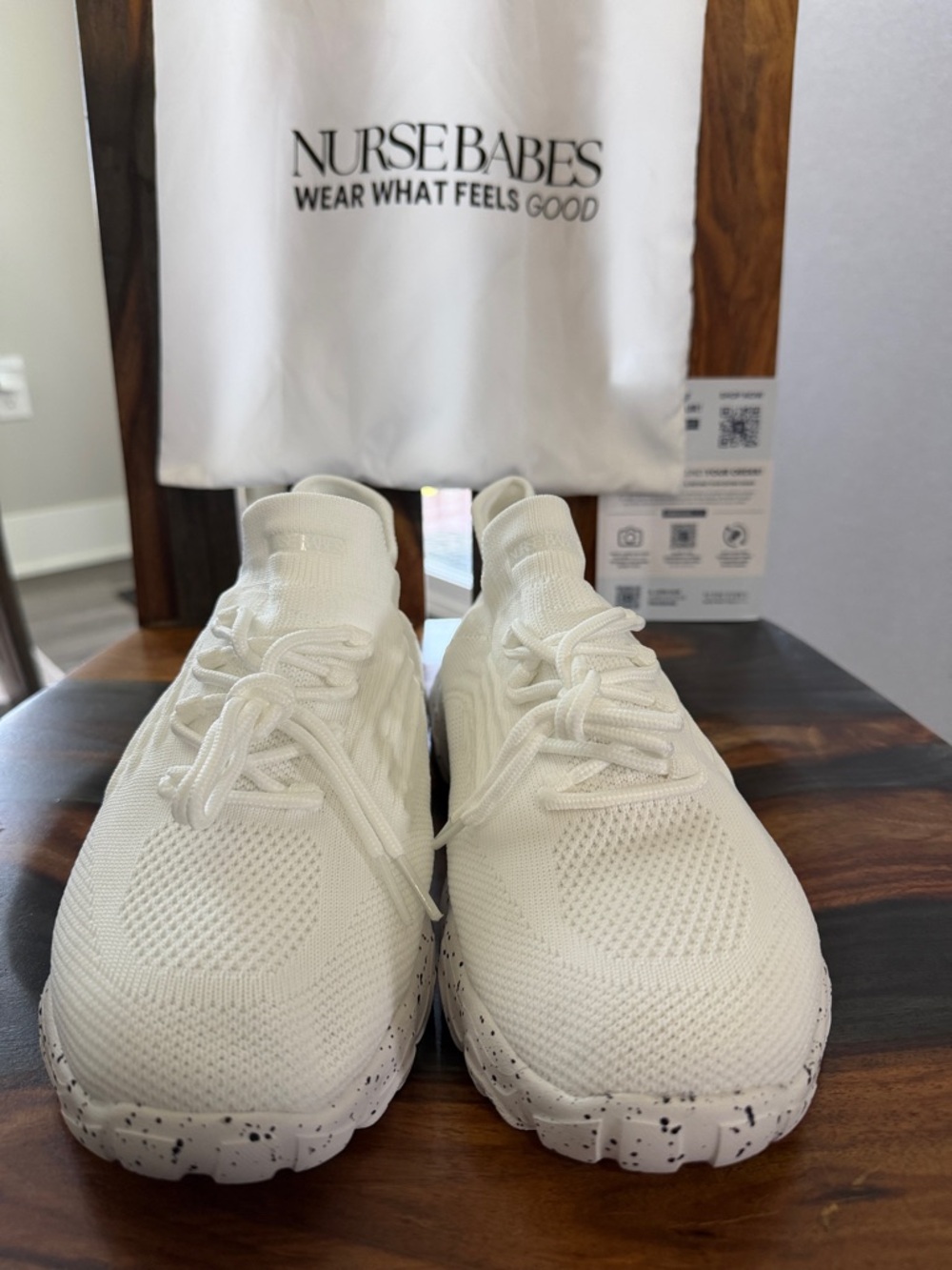 Nurse Babes White Knit Athletic Shoes for Women